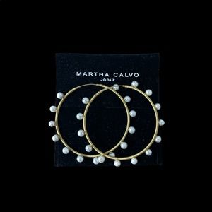 Martha Calvo gold hoops with pearls
